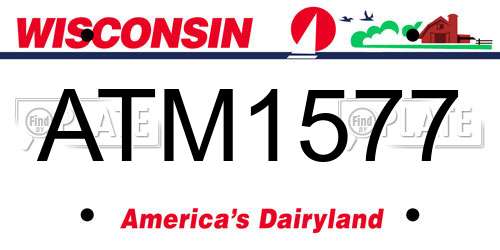 ATM1577 Wisconsin License Plate