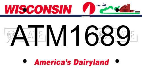 ATM1689 Wisconsin License Plate