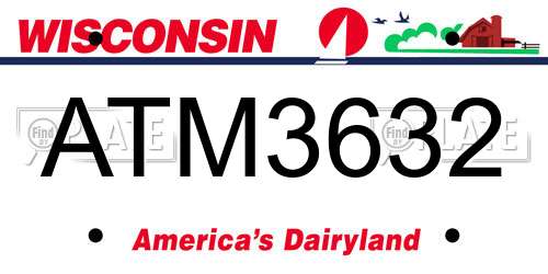 ATM3632 Wisconsin License Plate