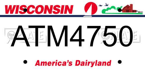 ATM4750 Wisconsin License Plate