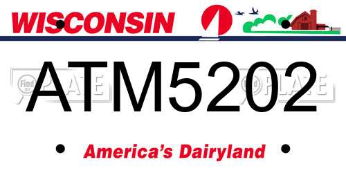 ATM5202 Wisconsin License Plate