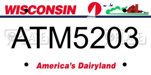 ATM5203 Wisconsin License Plate