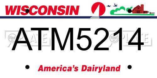 ATM5214 Wisconsin License Plate
