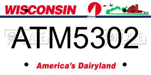 ATM5302 Wisconsin License Plate