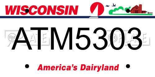 ATM5303 Wisconsin License Plate
