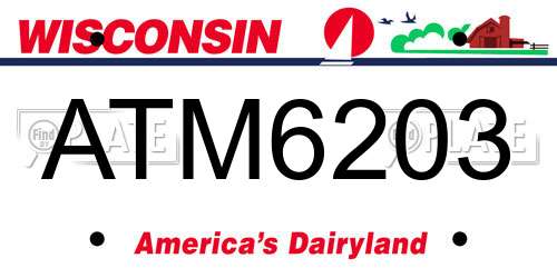 ATM6203 Wisconsin License Plate