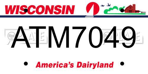 ATM7049 Wisconsin License Plate