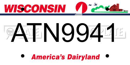 ATN9941 Wisconsin License Plate