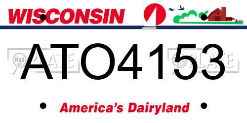 ATO4153 Wisconsin License Plate
