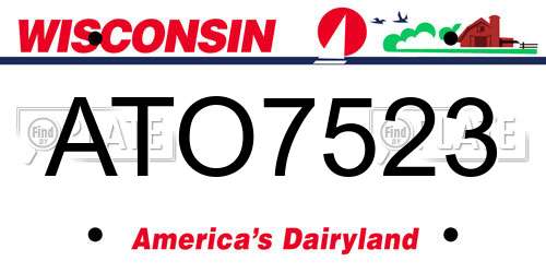 ATO7523 Wisconsin License Plate