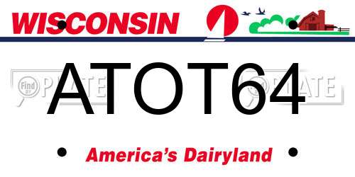 ATOT64 Wisconsin License Plate