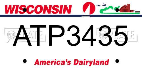 ATP3435 Wisconsin License Plate