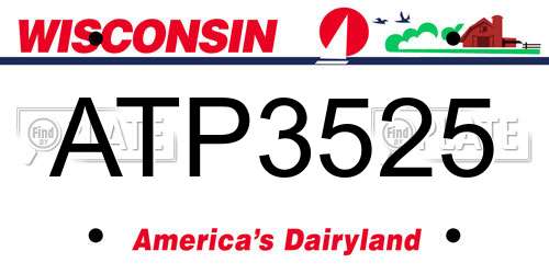ATP3525 Wisconsin License Plate