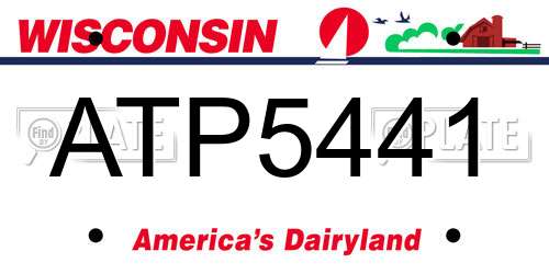 ATP5441 Wisconsin License Plate
