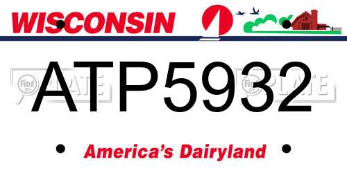 ATP5932 Wisconsin License Plate