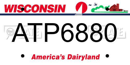 ATP6880 Wisconsin License Plate