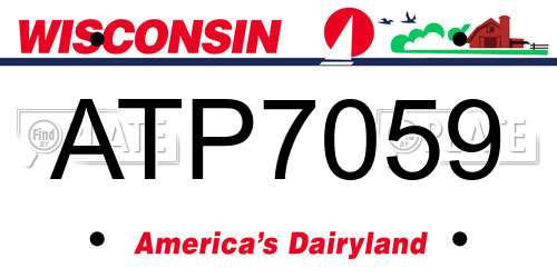 ATP7059 Wisconsin License Plate