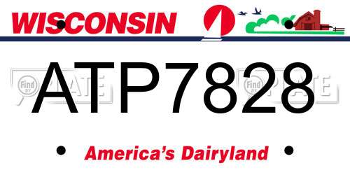 ATP7828 Wisconsin License Plate