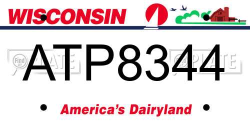 ATP8344 Wisconsin License Plate