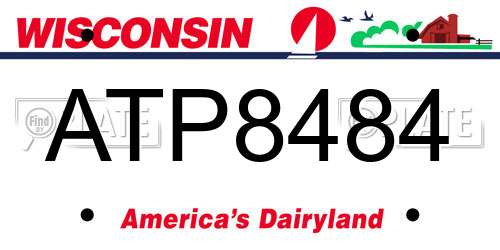ATP8484 Wisconsin License Plate