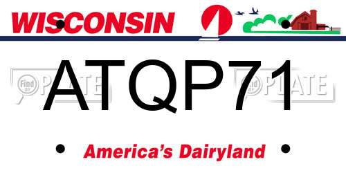 ATQP71 Wisconsin License Plate