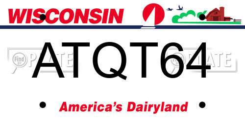 ATQT64 Wisconsin License Plate