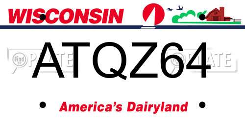 ATQZ64 Wisconsin License Plate