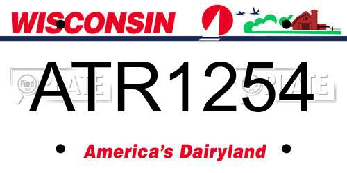 ATR1254 Wisconsin License Plate