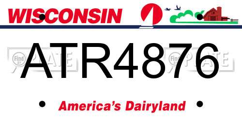 ATR4876 Wisconsin License Plate