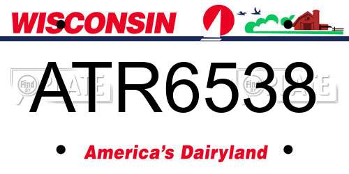 ATR6538 Wisconsin License Plate