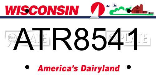 ATR8541 Wisconsin License Plate
