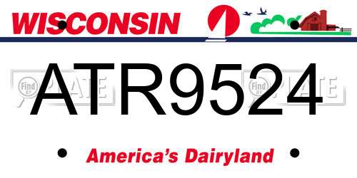 ATR9524 Wisconsin License Plate