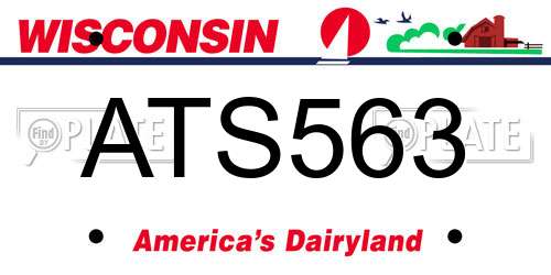 ATS563 Wisconsin License Plate