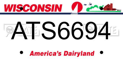 ATS6694 Wisconsin License Plate