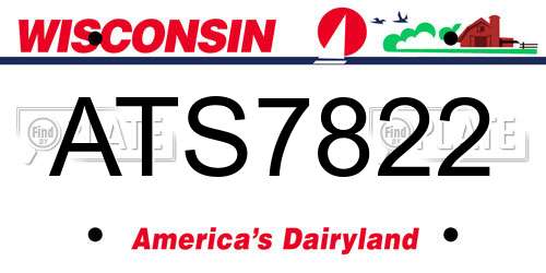 ATS7822 Wisconsin License Plate