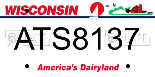 ATS8137 Wisconsin License Plate