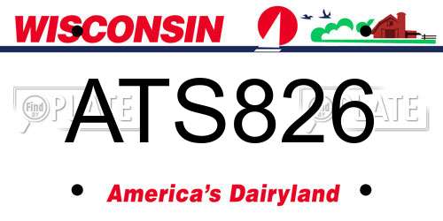 ATS826 Wisconsin License Plate