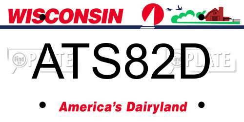 ATS82D Wisconsin License Plate