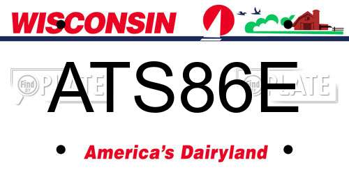 ATS86E Wisconsin License Plate