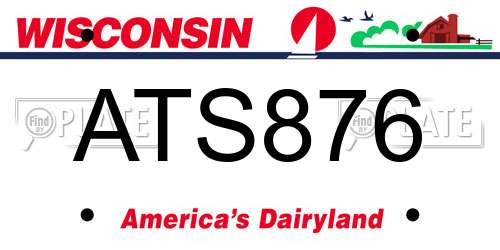ATS876 Wisconsin License Plate