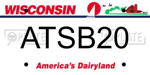 ATSB20 Wisconsin License Plate