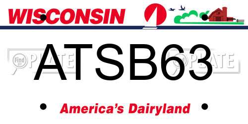 ATSB63 Wisconsin License Plate