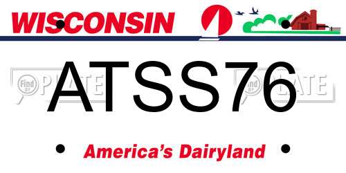 ATSS76 Wisconsin License Plate