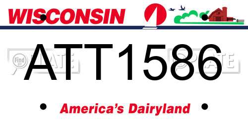 ATT1586 Wisconsin License Plate