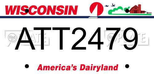 ATT2479 Wisconsin License Plate