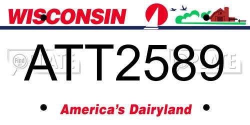 ATT2589 Wisconsin License Plate