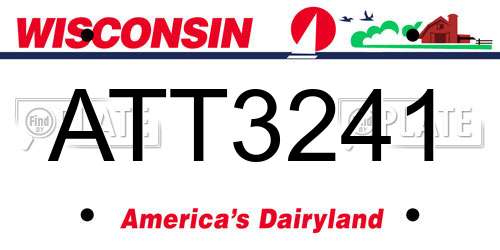 ATT3241 Wisconsin License Plate