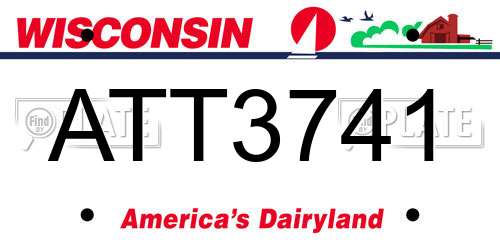 ATT3741 Wisconsin License Plate