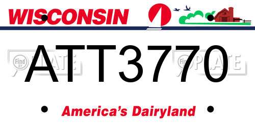 ATT3770 Wisconsin License Plate