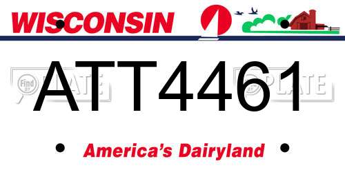 ATT4461 Wisconsin License Plate